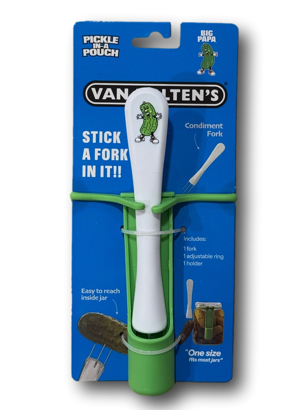 Van Holtenโs โStick a Fork in Itโ Pickle & Condiment Fork - NWT